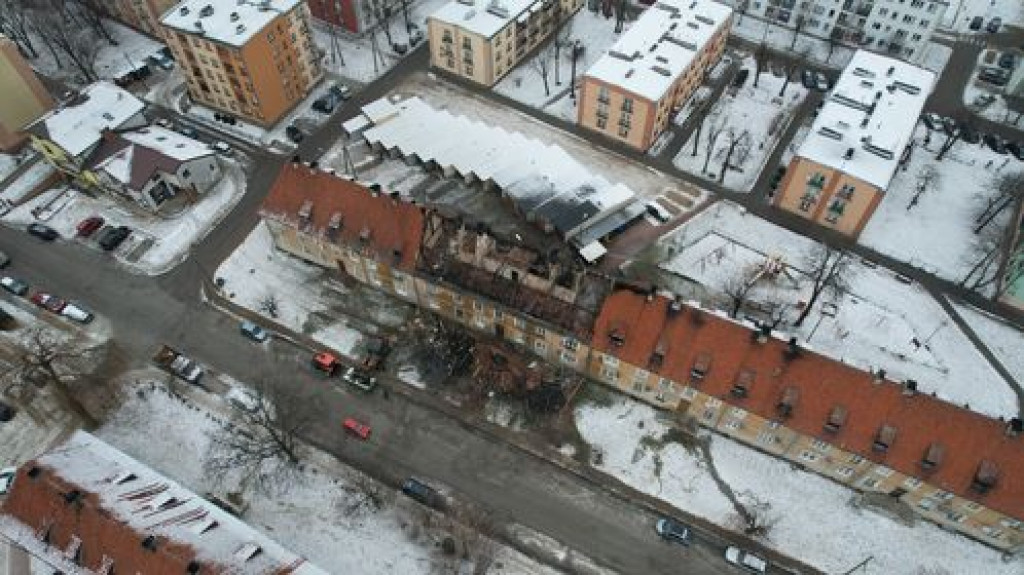 Pożar kamienicy na ul. Traugutta w Pułtusku