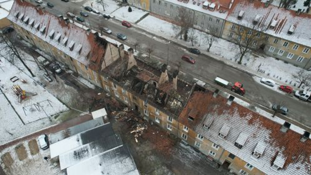 Pożar kamienicy na ul. Traugutta w Pułtusku