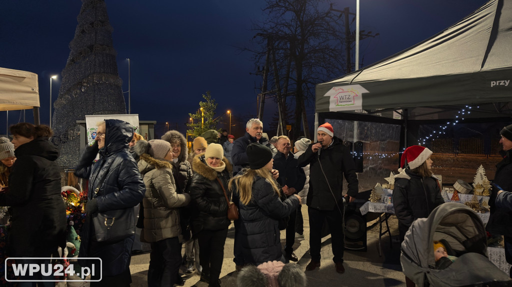 Gminny park świątecznie rozświetlony