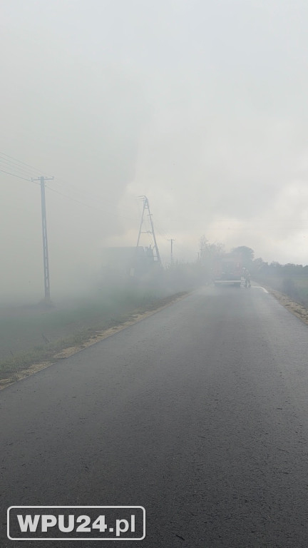 Pożar słomy w Glinicach Domaniewie