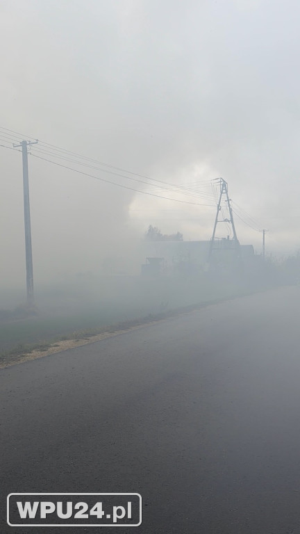 Pożar słomy w Glinicach Domaniewie