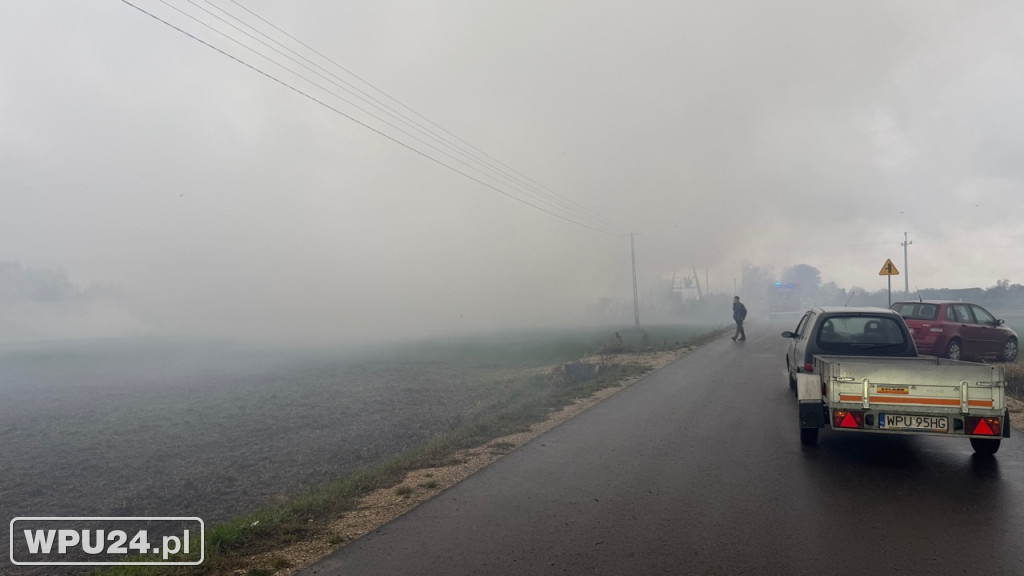 Pożar słomy w Glinicach Domaniewie
