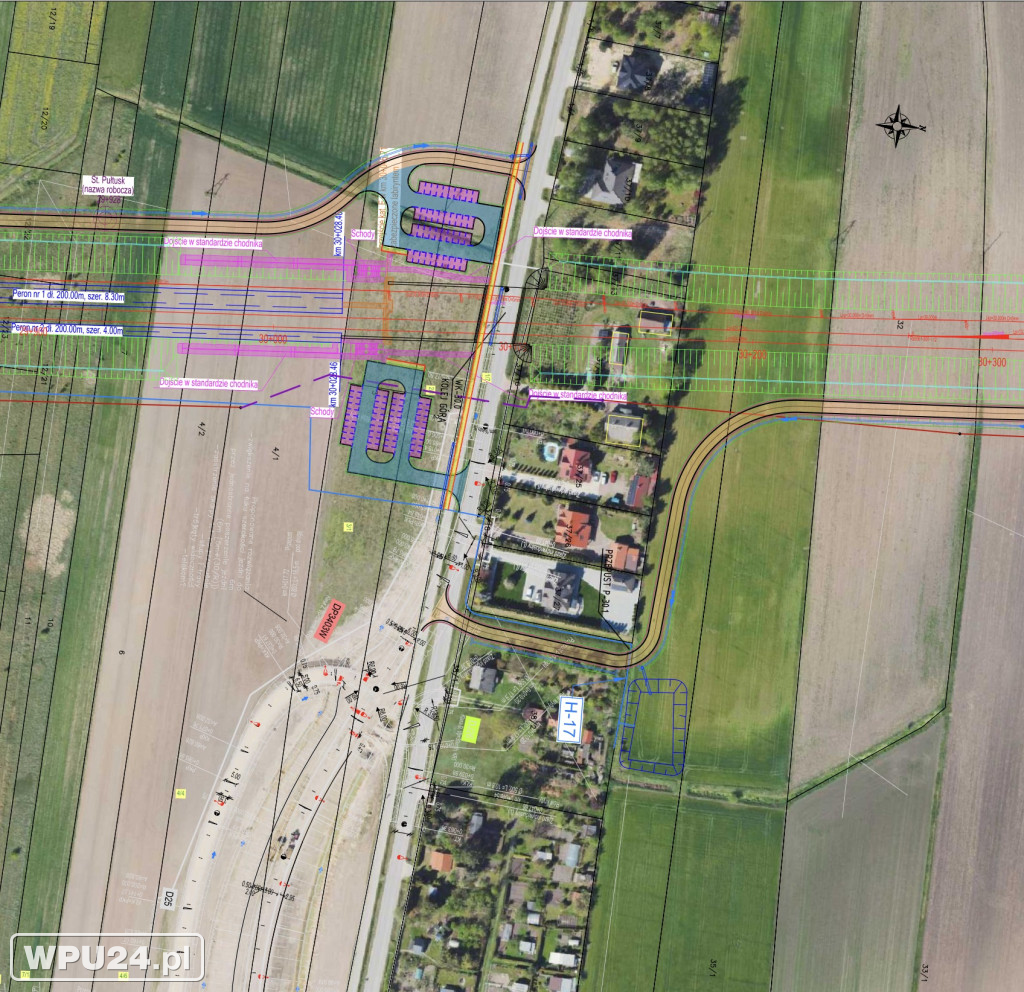 Projekt przebiegu kolei przez Pułtusk
