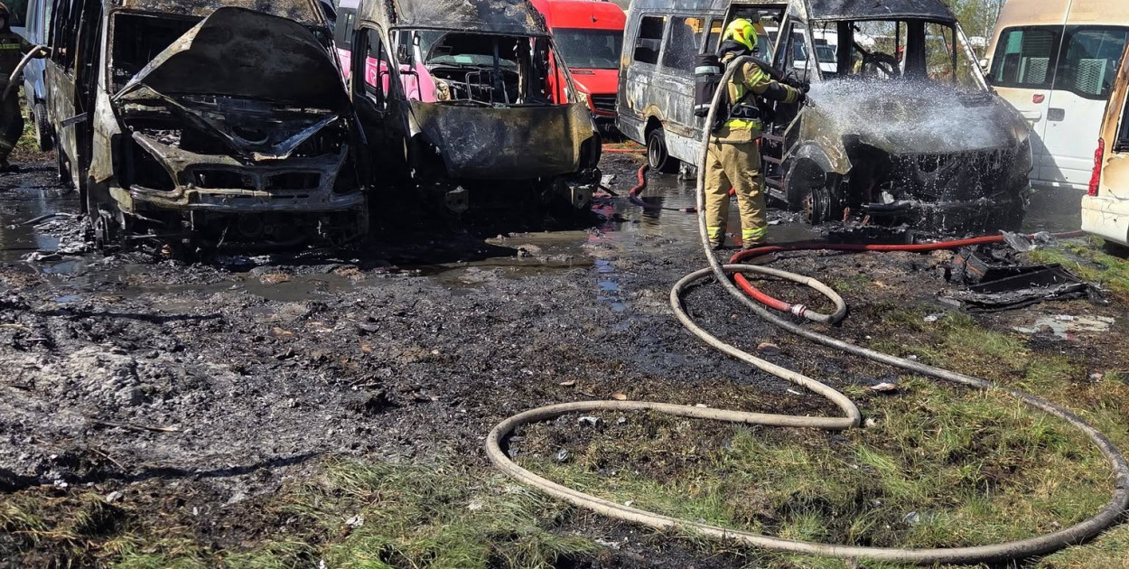 Pożar w firmie transportowej