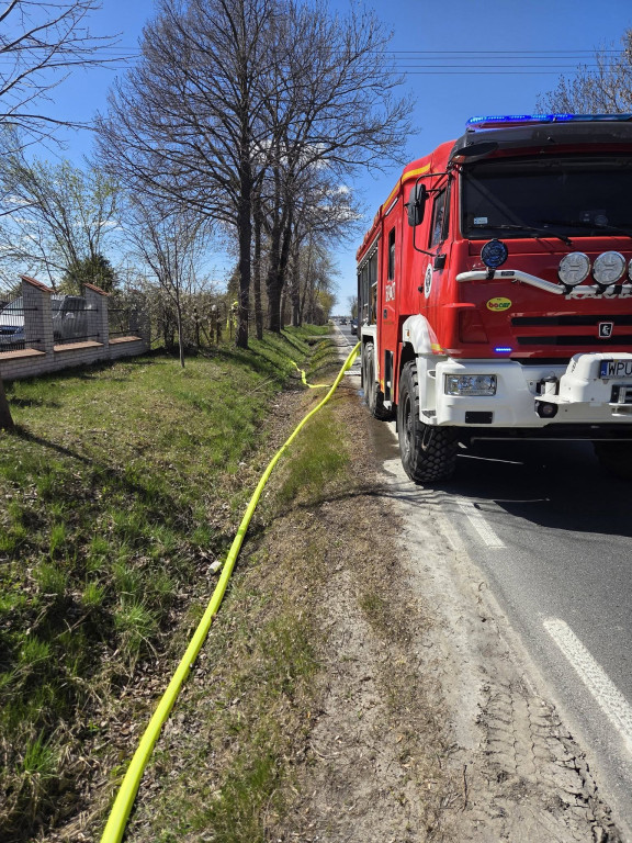 Pożar w firmie transportowej
