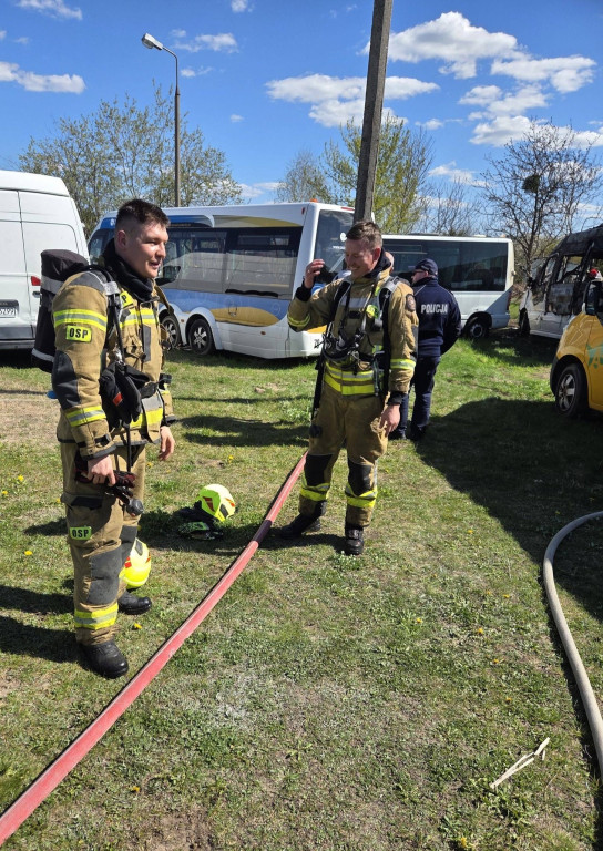 Pożar w firmie transportowej