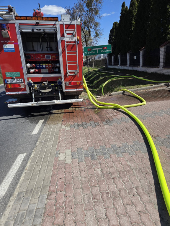 Pożar w firmie transportowej