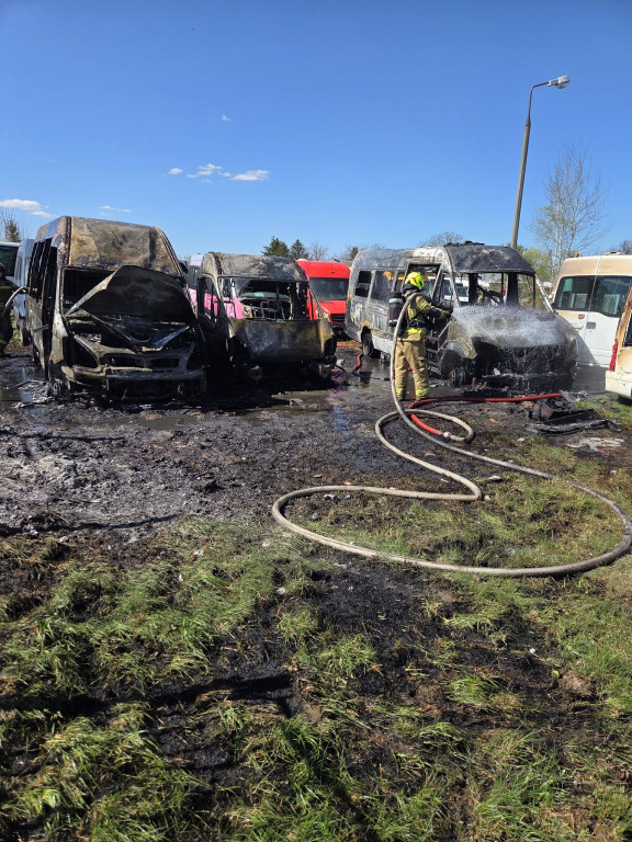 Pożar w firmie transportowej