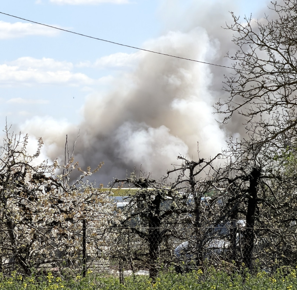 Pożar w firmie transportowej
