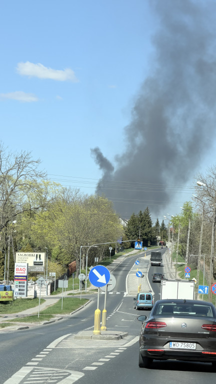 Pożar w firmie transportowej