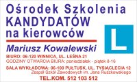 Logo firmy Nauka jazdy Mariusz Kowalewski