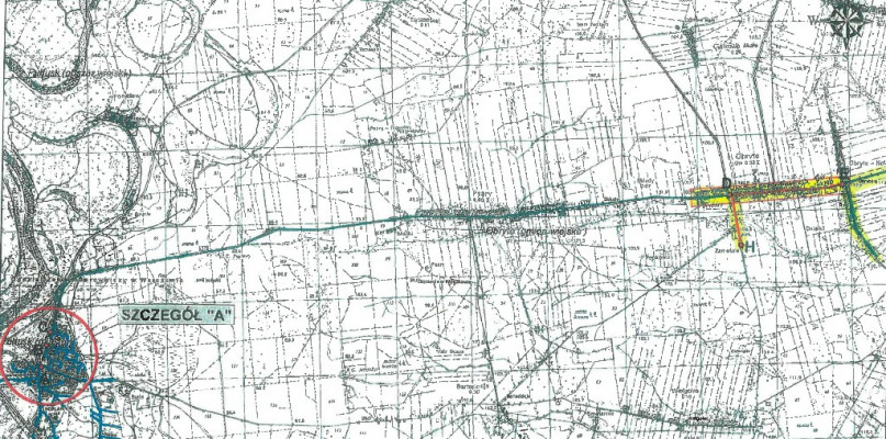 Mapa planowanej inwestycji w gminie Obryte