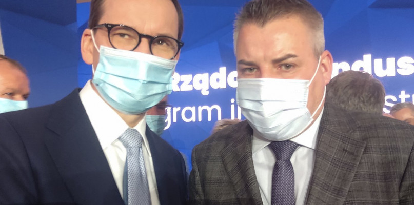 Premier Morawiecki z wójtem gminy Obryte 