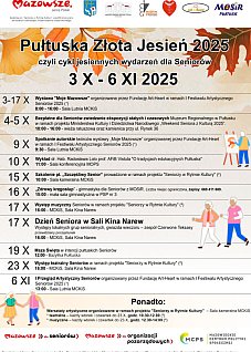 Pułtuska Złota Jesień 2025 -cykl jesiennych wydarzeń dla Seniorów