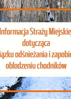 Informacja Straży Miejskiej dotycząca obowiązku odśnieżania