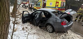 Dachował po spotkaniu z radiowozem