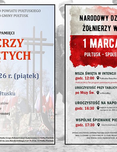 Trzy dni pamięci w Pułtusku. Tak uczczą Żołnierzy Wyklętych