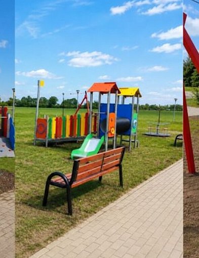 Zakończono budowę placu zabaw przy świetlicy wiejskiej w Lipie