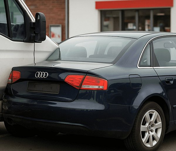 3 promile i huk na parkingu w Pniewie! Kierowca audi nie trafił w bieg!-31968
