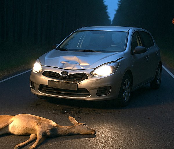 Nie zdążyli zahamować! Dwa potrącenia zwierząt jednego dnia pod Pułtuskiem-33623