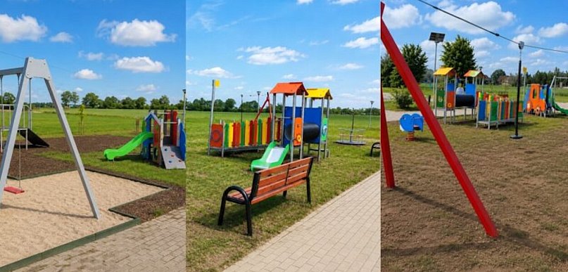Zakończono budowę placu zabaw przy świetlicy wiejskiej w Lipie
