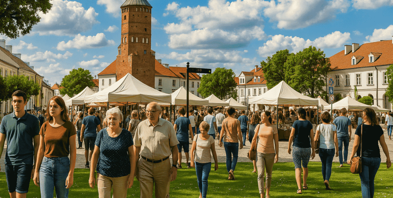 Rynek w Pułtusku – miejsce zmian w organizacji ruchu podczas Dni Patrona św. Mateusza/ AI