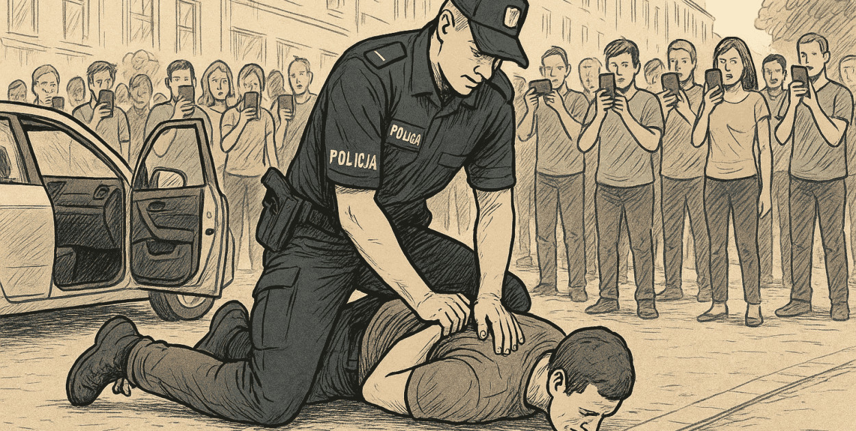 Policjant w trakcie pokazowej interwencji – publikacja jego wizerunku może cię sporo kosztować