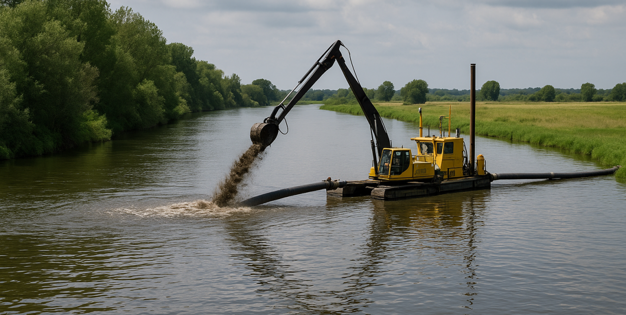 Na Narwi rusza wielkie bagrowanie! 🚜 Celem jest ochrona Pułtuska przed powodzią i poprawa drożności rzeki