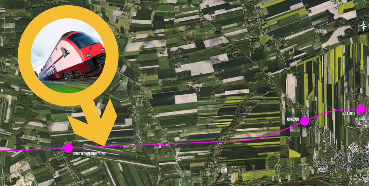 Wybrany wariant trasy Kolei Północnego Mazowsza