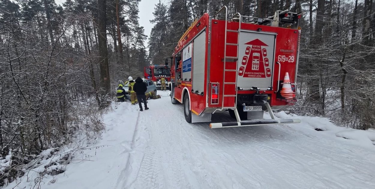 Strażacy z Obrytego podczas jednej z interwencji na terenie powiatu pułtuskiego zimą