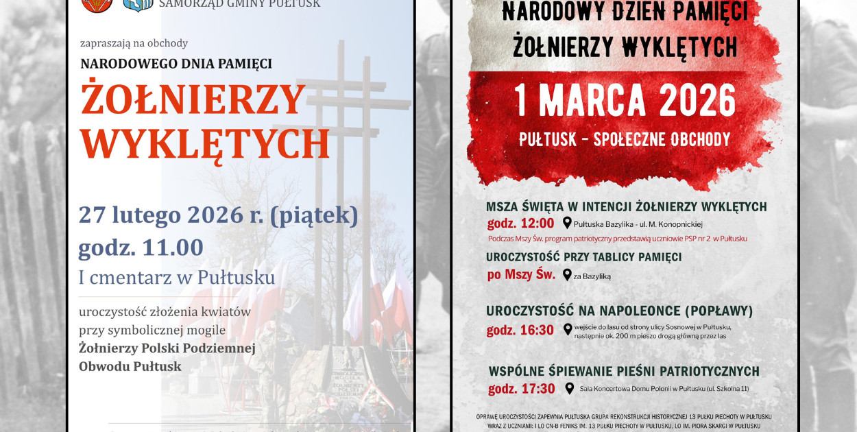 Trzy dni pamięci w Pułtusku. Tak uczczą Żołnierzy Wyklętych